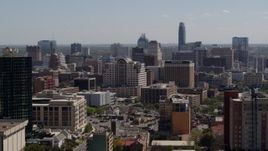 5.7K aerial stock footage ascend to reveal and approach the capitol, office buildings, city skyline in Downtown Austin, Texas Aerial Stock Footage | DX0002_108_009