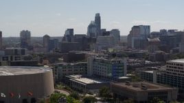 5.7K aerial stock footage ascend and approach the city's skyline in Downtown Austin, Texas Aerial Stock Footage | DX0002_108_016