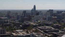 5.7K aerial stock footage of a view of the city's skyline in Downtown Austin, Texas Aerial Stock Footage | DX0002_108_017