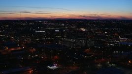 5.7K aerial stock footage slowly circling a hospital complex at twilight while ascending, Nashville, Tennessee Aerial Stock Footage | DX0002_115_046
