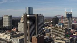 5.7K aerial stock footage descend and fly away from Renaissance Hotel in Downtown Nashville, Tennessee Aerial Stock Footage | DX0002_119_004