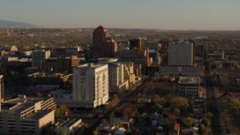 5.7K aerial stock footage of high-rise office buildings seen from courthouse in Downtown Albuquerque, New Mexico Aerial Stock Footage | DX0002_122_027