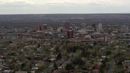 5.7K aerial stock footage wide view of city's high-rises seen while flying by neighborhood, Downtown Albuquerque, New Mexico Aerial Stock Footage | DX0002_126_041