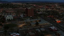 5.7K aerial stock footage orbit medical center at twilight, Albuquerque, New Mexico Aerial Stock Footage | DX0002_128_017