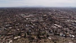 5.7K aerial stock footage reverse view and orbit of the downtown area of Santa Fe, New Mexico Aerial Stock Footage | DX0002_129_019