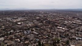 5.7K aerial stock footage approach the downtown area and surrounding city of Santa Fe, New Mexico Aerial Stock Footage | DX0002_129_021