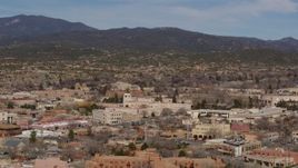 5.7K aerial stock footage stationary view of state government buildings near capitol building, Santa Fe, New Mexico Aerial Stock Footage | DX0002_129_042