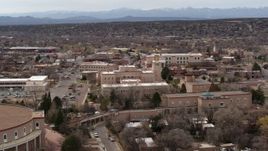 5.7K aerial stock footage of orbiting the Bataan Memorial Building in Santa Fe, New Mexico Aerial Stock Footage | DX0002_130_040
