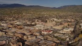 5.7K aerial stock footage flying past downtown buildings, Santa Fe, New Mexico Aerial Stock Footage | DX0002_132_004