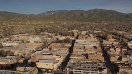 5.7K aerial stock footage of the downtown area of Santa Fe, New Mexico Aerial Stock Footage | DX0002_132_010