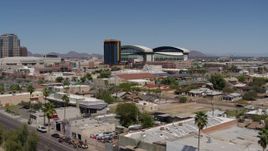 5.7K aerial stock footage of a condominium complex and baseball stadium, Downtown Phoenix, Arizona Aerial Stock Footage | DX0002_136_035