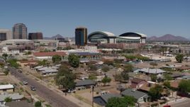5.7K aerial stock footage of a view of a condominium complex and baseball stadium, Downtown Phoenix, Arizona Aerial Stock Footage | DX0002_136_036