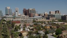 5.7K aerial stock footage approaching high-rise office buildings in Downtown Phoenix, Arizona Aerial Stock Footage | DX0002_137_028