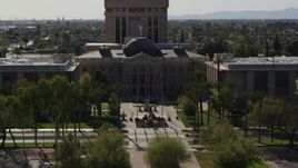 5.7K aerial stock footage of orbiting the front of Arizona State Capitol building in Phoenix, Arizona Aerial Stock Footage | DX0002_137_056