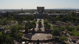 5.7K aerial stock footage fly over plaza toward the Arizona State Capitol in Phoenix, Arizona Aerial Stock Footage | DX0002_138_006