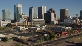 5.7K aerial stock footage a view of the city's high-rise office buildings in Downtown Phoenix, Arizona Aerial Stock Footage | DX0002_138_011