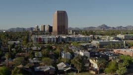 5.7K aerial stock footage of orbiting the BMO Tower high-rise office building in Phoenix, Arizona Aerial Stock Footage | DX0002_138_028