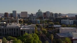 5.7K aerial stock footage of a view of high-rise office buildings in Downtown Phoenix, Arizona Aerial Stock Footage | DX0002_138_030