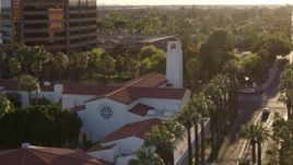 5.7K aerial stock footage of circling a church steeple in Phoenix, Arizona Aerial Stock Footage | DX0002_138_043