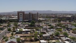5.7K aerial stock footage orbit and the approach a hospital complex in Phoenix, Arizona Aerial Stock Footage | DX0002_140_024