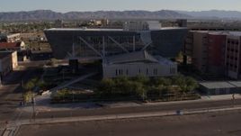 5.7K aerial stock footage of an orbit of the Maricopa County Sheriff’s Office at sunset in Downtown Phoenix, Arizona Aerial Stock Footage | DX0002_142_027