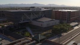 5.7K aerial stock footage of the Maricopa County Sheriff’s Office at sunset in Downtown Phoenix, Arizona Aerial Stock Footage | DX0002_142_028