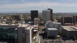 5.7K aerial stock footage of orbiting three high-rise office buildings in Downtown Tucson, Arizona Aerial Stock Footage | DX0002_144_005