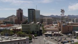 5.7K aerial stock footage of orbiting a trio of high-rise office buildings in Downtown Tucson, Arizona Aerial Stock Footage | DX0002_144_006