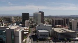 5.7K aerial stock footage orbiting high-rise office towers in Downtown Tucson, Arizona Aerial Stock Footage | DX0002_144_011