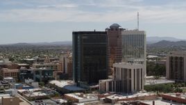 5.7K aerial stock footage orbit tall office towers in the middle of Downtown Tucson, Arizona Aerial Stock Footage | DX0002_144_019
