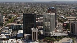 5.7K aerial stock footage of tall high-rise office towers, Downtown Tucson, Arizona Aerial Stock Footage | DX0002_144_022