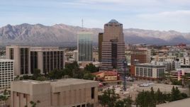 5.7K aerial stock footage ascend and orbit the One South Church office high-rise, Downtown Tucson, Arizona Aerial Stock Footage | DX0002_145_019