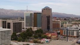 5.7K aerial stock footage a reverse view of the One South Church office high-rise, Downtown Tucson, Arizona Aerial Stock Footage | DX0002_145_021