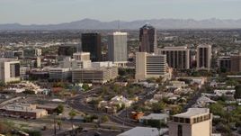 5.7K aerial stock footage three office towers in the middle of Downtown Tucson, Arizona Aerial Stock Footage | DX0002_146_002