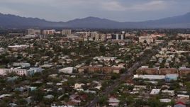 5.7K aerial stock footage of university buildings beyond a residential neighborhood, Tucson, Arizona Aerial Stock Footage | DX0002_146_014
