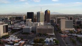 5.7K aerial stock footage of orbiting three office towers in Downtown Tucson, Arizona Aerial Stock Footage | DX0002_146_017