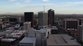 5.7K aerial stock footage orbit Bank of America Plaza and neighboring office towers in Downtown Tucson, Arizona Aerial Stock Footage | DX0002_146_025