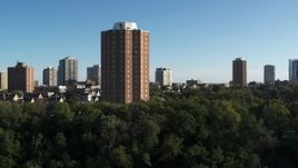 5.7K aerial stock footage of an apartment complex during descent in Milwaukee, Wisconsin Aerial Stock Footage | DX0002_150_009