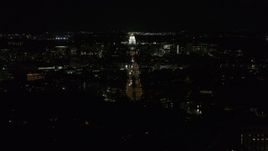 5.7K aerial stock footage wide orbit of Wisconsin State Capitol seen from Washington Ave at night, Madison, Wisconsin Aerial Stock Footage | DX0002_163_008