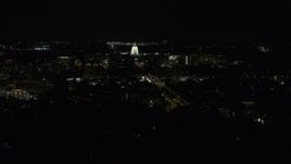 5.7K aerial stock footage slowly orbit of Wisconsin State Capitol, seen from Washington Ave at night, Madison, Wisconsin Aerial Stock Footage | DX0002_163_009
