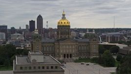 5.7K aerial stock footage of circling the Iowa State Capitol in Des Moines, Iowa Aerial Stock Footage | DX0002_165_043