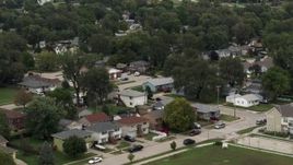 5.7K aerial stock footage of suburban homes and streets in Council Bluffs, Iowa Aerial Stock Footage | DX0002_169_007