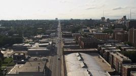 5.7K aerial stock footage of flying by Leavenworth Avenue in Omaha, Nebraska Aerial Stock Footage | DX0002_170_035