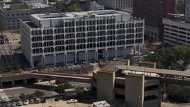 5.7K aerial stock footage of a close orbit of city hall in Downtown Memphis, Tennessee Aerial Stock Footage | DX0002_177_039
