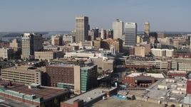 5.7K aerial stock footage of a view of high-rise office towers in Downtown Memphis, Tennessee Aerial Stock Footage | DX0002_179_020