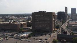 5.7K aerial stock footage of orbiting the county courthouse in Downtown Memphis, Tennessee Aerial Stock Footage | DX0002_184_003