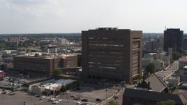 5.7K aerial stock footage orbit the side of the county courthouse in Downtown Memphis, Tennessee Aerial Stock Footage | DX0002_184_006