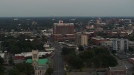5.7K aerial stock footage of an orbit of a hospital at twilight in Memphis, Tennessee Aerial Stock Footage | DX0002_186_043