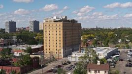 5.7K aerial stock footage of a stationary view of an apartment complex in Detroit, Michigan Aerial Stock Footage | DX0002_194_012