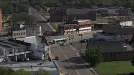 5.7K aerial stock footage of a street intersection in Detroit, Michigan Aerial Stock Footage | DX0002_195_041
